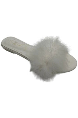 Rya Collection Women's Feather Leather Slipper Sandals Ivory -